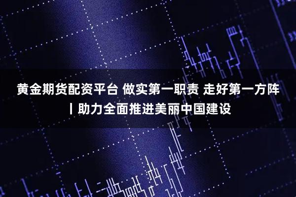 黄金期货配资平台 做实第一职责 走好第一方阵丨助力全面推进美丽中国建设